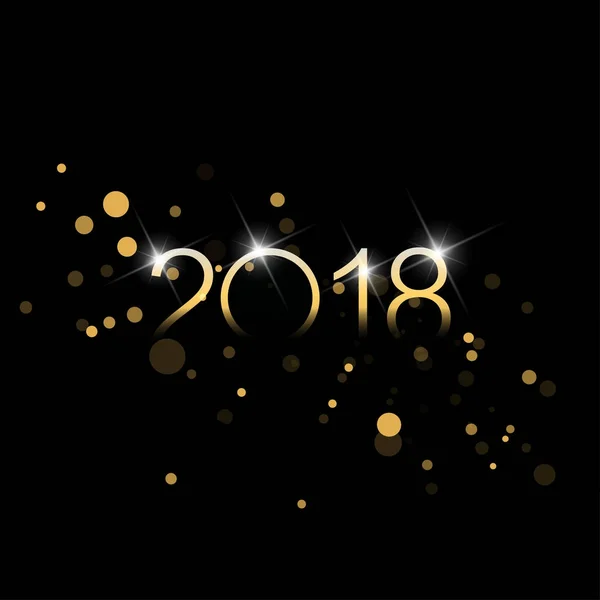 Ευχετήρια Κάρτα Ένα Νέο Έτος 2018 Και Κηλίδες Φωτός — Διανυσματικό Αρχείο