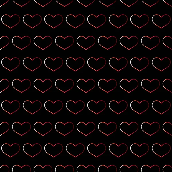 Aftelkalender Voor Valentijnsdag Naadloze Patroon Met Rode Harten — Stockvector