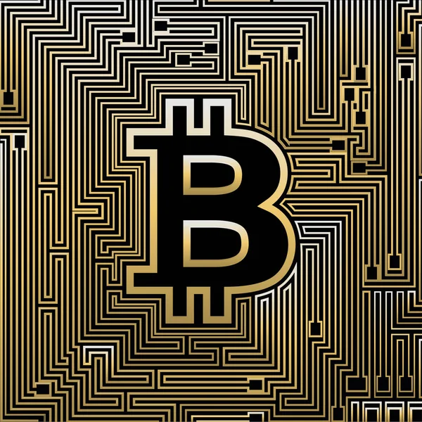 Cryptocurrency Bitcoin Symbool Achtergrond Van Regeling — Stockvector