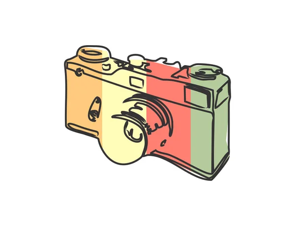 Retro Camera Paski Kolor Białym Tle — Wektor stockowy