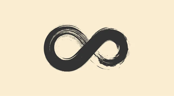 Symbole Infinity Noir Sur Fond Jaune Forme Géométrique Grunge — Image vectorielle