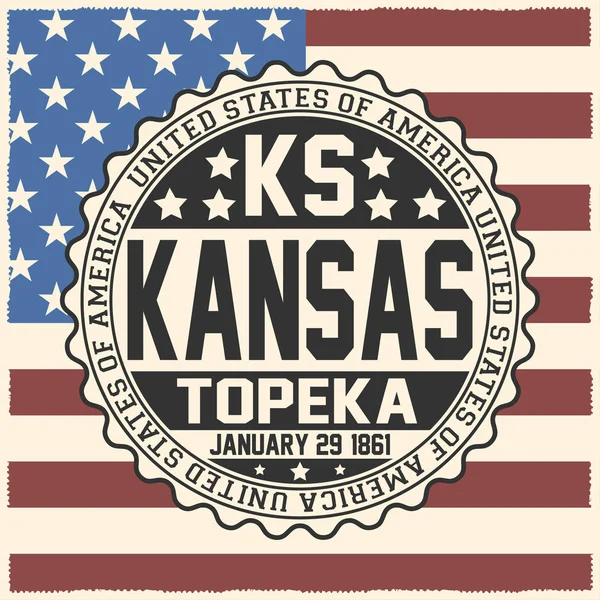 Dekorativa Stämpel Med Texten Sverige Kansas Topeka Januari 1861 Usa — Stock vektor