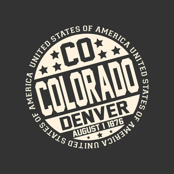 Декоративні Штамп Чорному Фоні Поштові Абревіатура Штату Колорадо Капіталу Денвер — стоковий вектор