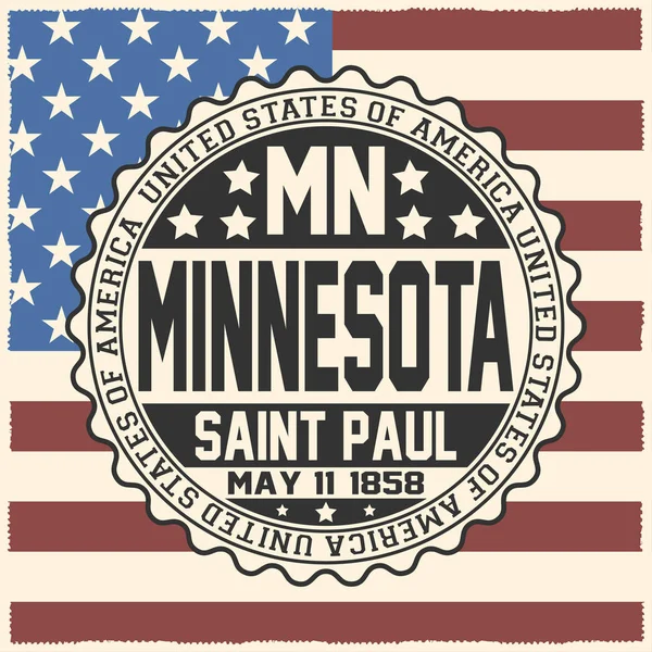 Timbro Decorativo Con Testo Stati Uniti America Minnesota Saint Paul — Vettoriale Stock
