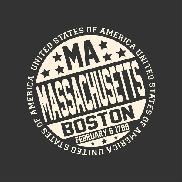 보스턴 자본과 날짜와 배경에 스탬프 텍스트 아메리카 합중국 그것은 1788 — 스톡 벡터
