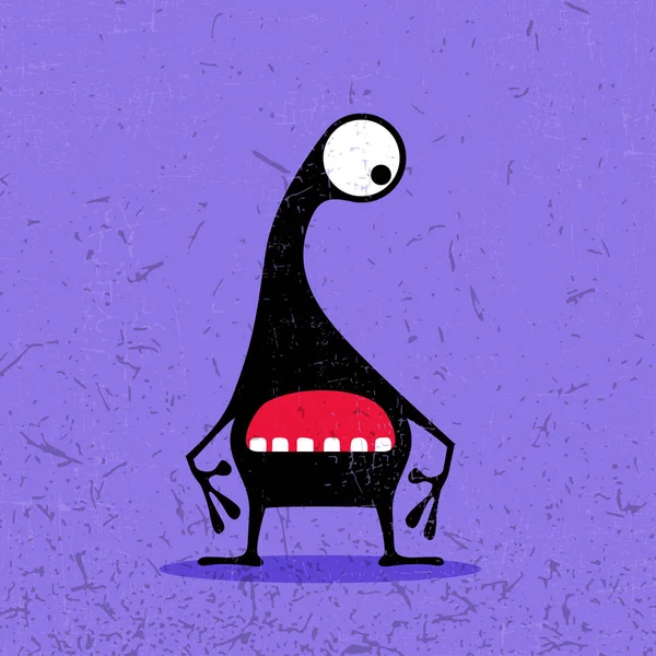 Monstre Mignon Sur Fond Grunge — Image vectorielle