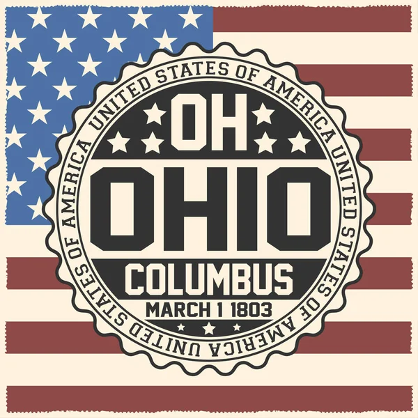 Timbro Decorativo Con Testo Stati Uniti America Ohio Columbus Marzo — Vettoriale Stock