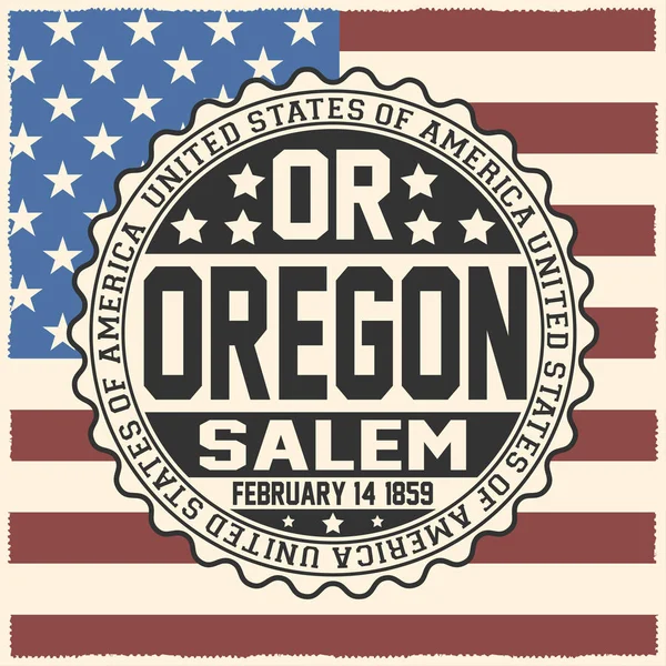 Dekorativa Stämpel Med Texten Sverige Eller Oregon Salem Februari 1859 — Stock vektor