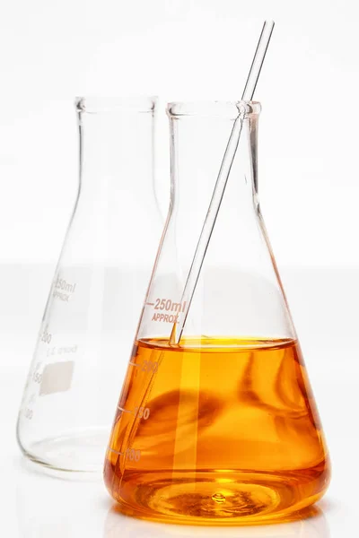 Chemistry flask on white — Stock Photo, Image
