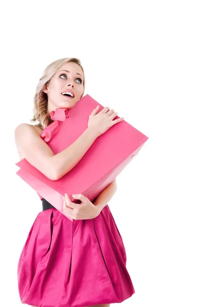 Žena s nákupní taškou — Stock fotografie