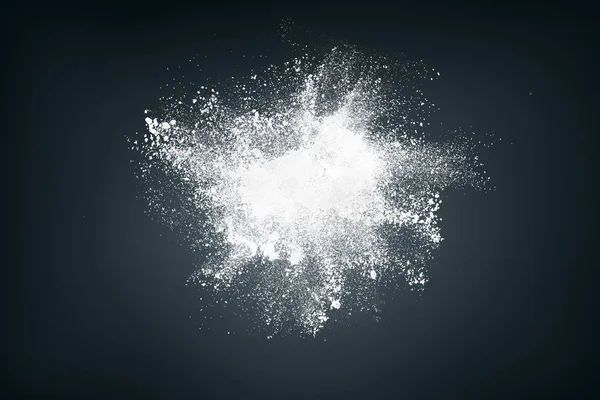 Projeto Abstrato Partículas Neve Branco Explosão Nuvem Sobre Fundo Preto — Fotografia de Stock