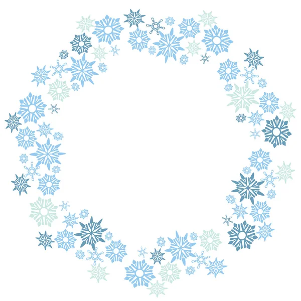 大規模なクリスマス スノーフレーク サークル パターン — ストックベクタ