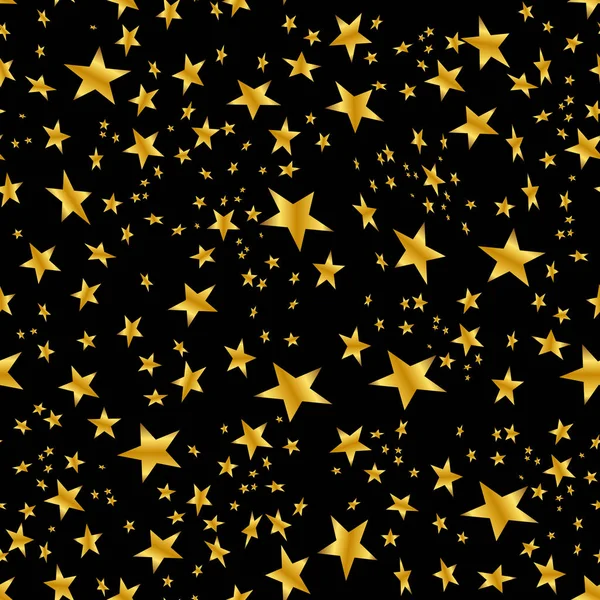 Gouden ster Confetti patroon — Stockvector