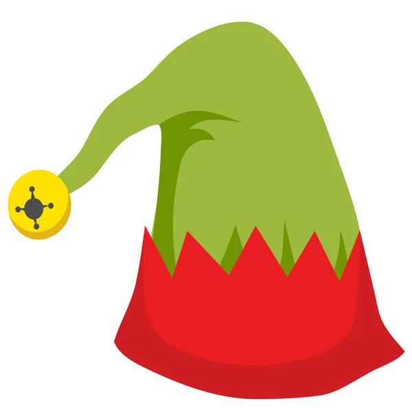 Groen rood Elf hoed — Stockvector