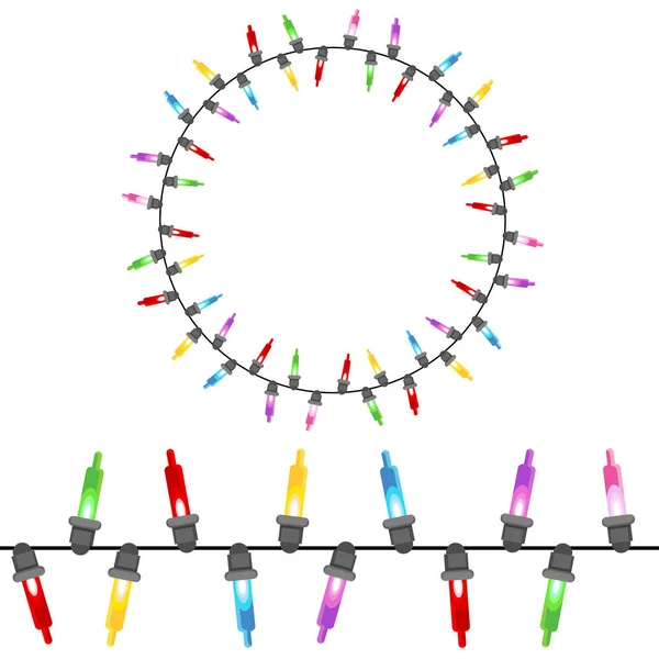 Natale luce String Circle — Vettoriale Stock