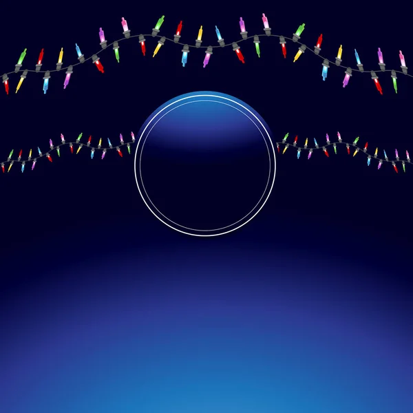 Wavy Christmas Light String Background — Stock Vector