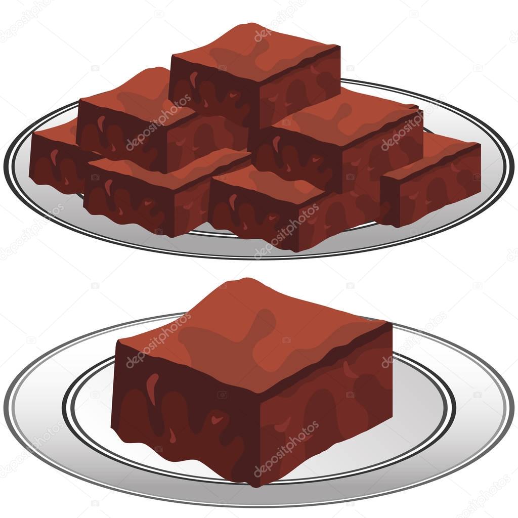 Plate of Chocolate Fudge Brownies
