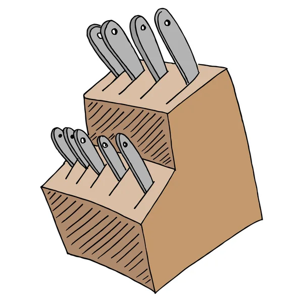 Mutfak bıçak blok seti — Stok Vektör