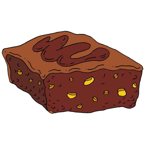 Brownie chocolate fudge — Vetor de Stock
