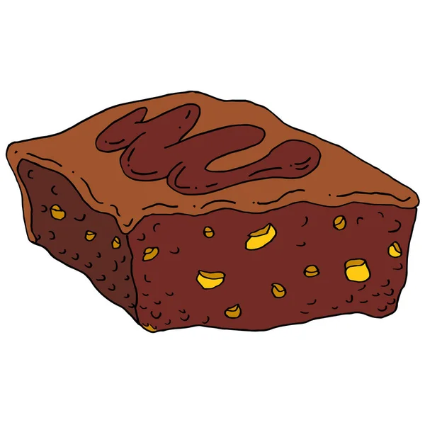 Chocolade fudge brownie — Stockvector