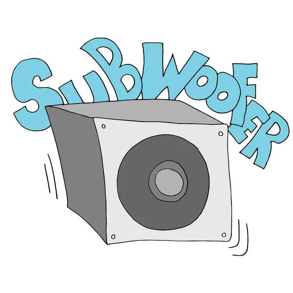 Subwoofer speaker drawing — Stock Vector
