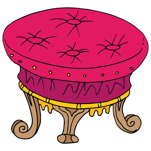 Tabouret pied rétro dessin — Image vectorielle