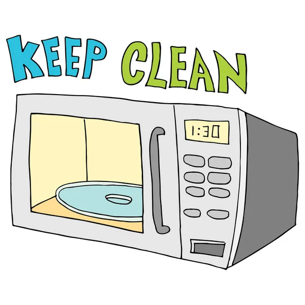 Mikrodalga temiz tutmak — Stok Vektör