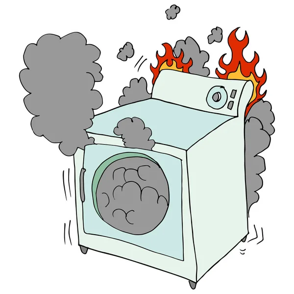 Broken clothes dryer — Stock Vector