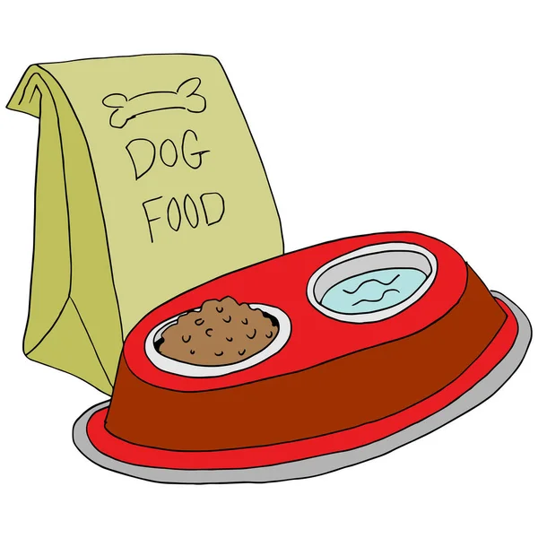 Dog food feeding station — Stock Vector