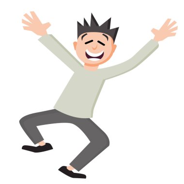 Memnun müşteri adam atlama mutlu