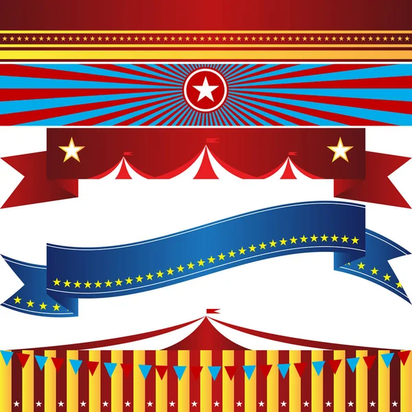 Cirkus banneruppsättning — Stock vektor