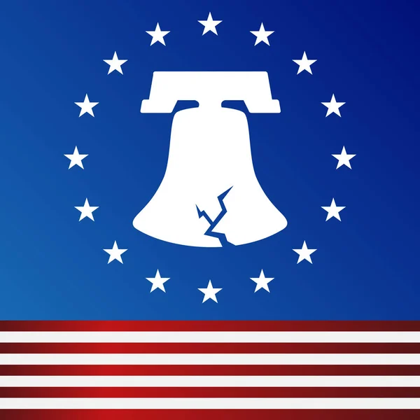 Gebarsten vrijheid Amerikaanse vlag Liberty Bell — Stockvector