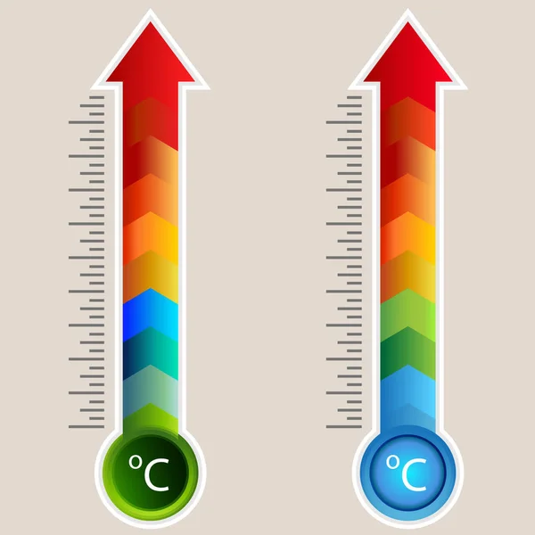 Celsius Mapa de Calor Termômetro de Calibre de Seta —  Vetores de Stock