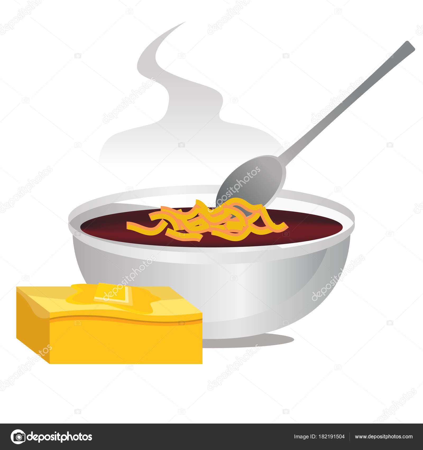 Bowl of Chili and Hot Buttered Cornbread Stock Vector by ©cteconsulting