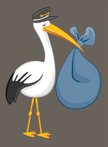 Stork levererar Baby Bundle — Stock vektor