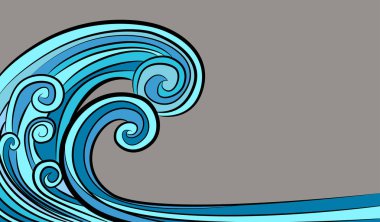 Okyanus gelgit Tsunami dalgası çizim