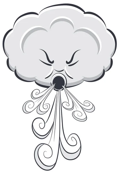 Windy Day Cloud Blowing Wind — Stock Vector