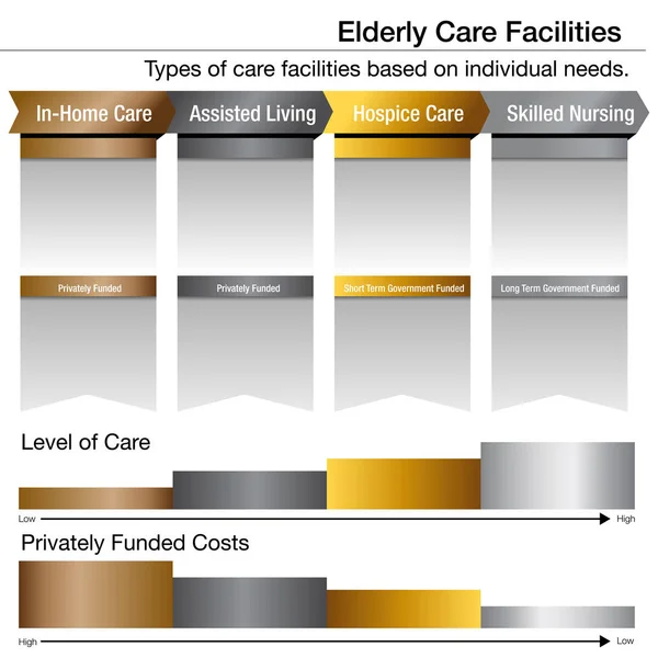 Εγκαταστάσεις φροντίδας ηλικιωμένων χάλκινο ασημένιο επιπλατινωμένο διάγραμμα Χρυσός Διανυσματικά Γραφικά