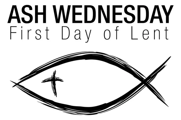 Ash Wednesday Jesus Christian Fish Symbol — Stock Vector