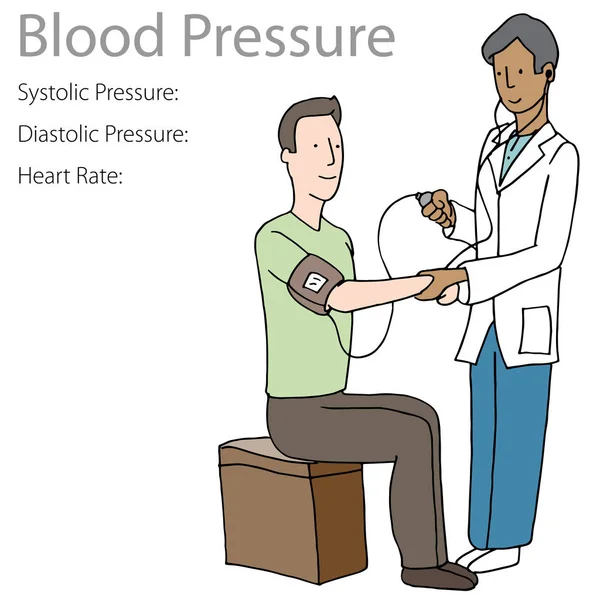 Krwi ciśnienie badania pacjenta lekarz — Wektor stockowy