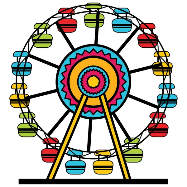 Ferris Wheel Cartoon Icon — Stock Vector