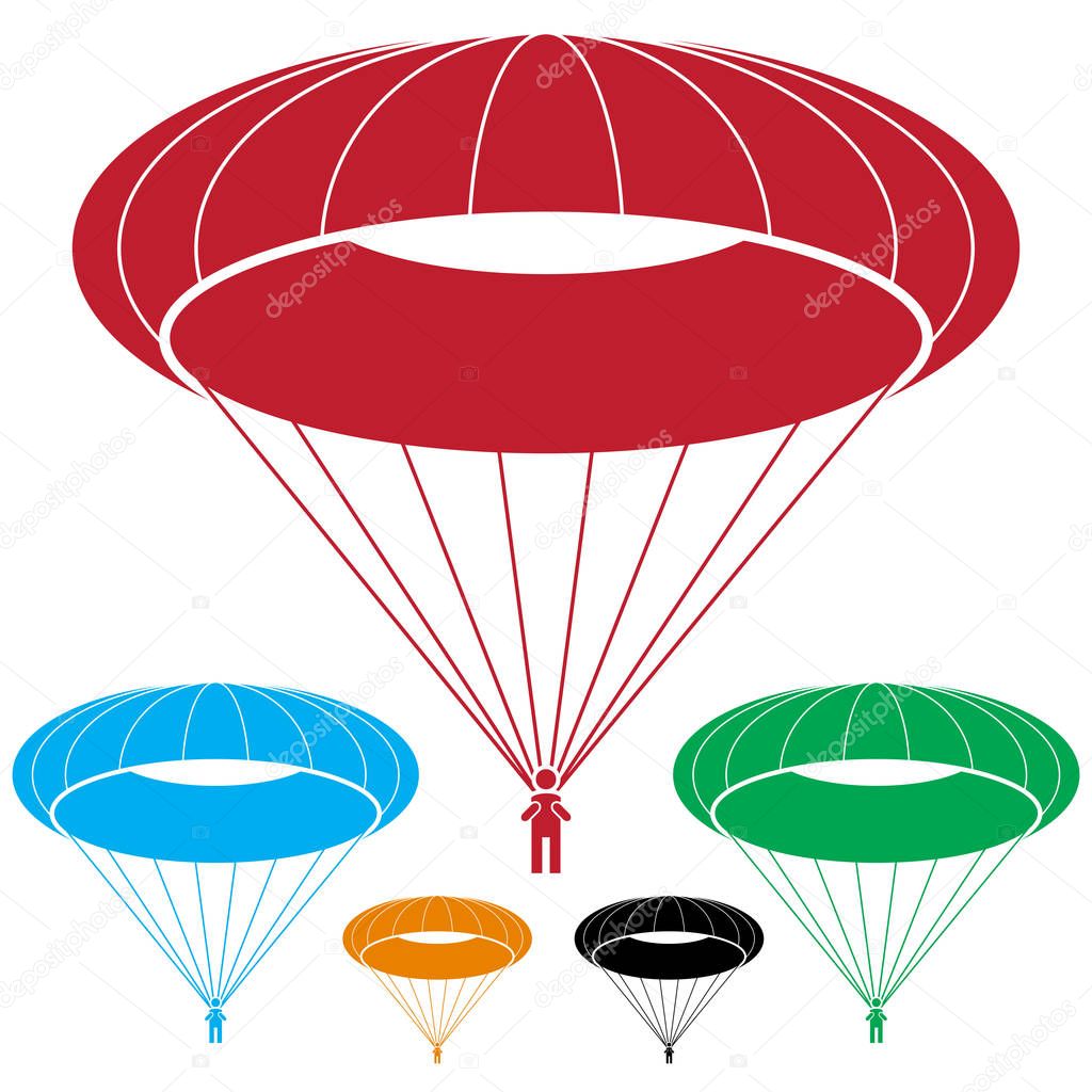 Paratrooper Parachute SkyDiving Man Icon