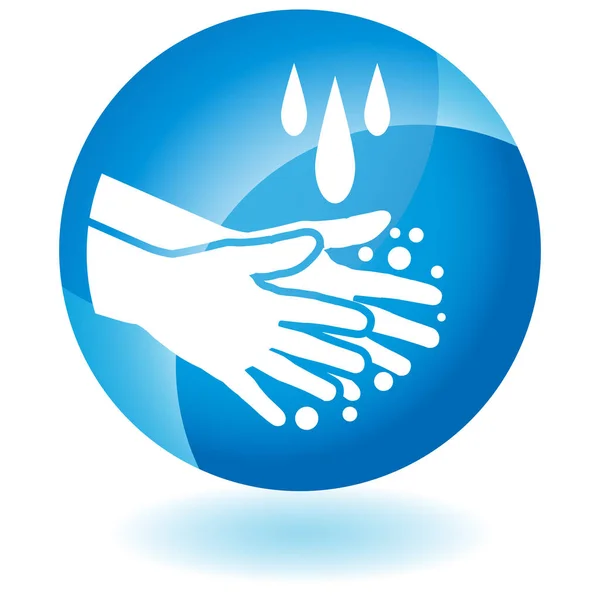 Handwashing Soap Cleanng Hands Button — Stock Vector