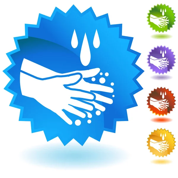 Handwashing sabão Cleanng mãos botão — Vetor de Stock