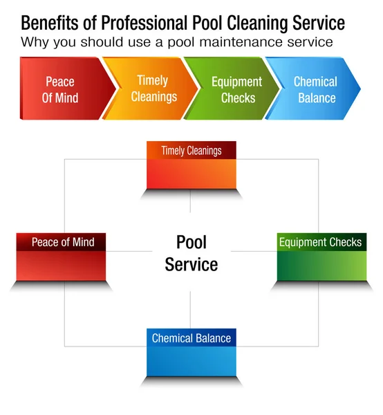 Fördelarna med professionell Pool rengöring Service diagram — Stock vektor