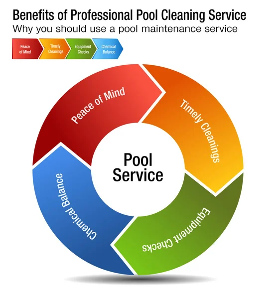 Beneficios de la tabla de servicio profesional de limpieza de piscinas — Vector de stock