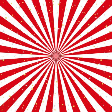 Kırmızı ve beyaz Radyal arka plan ile Japon geleneksel tasarım. Altın ve gümüş yaprak.