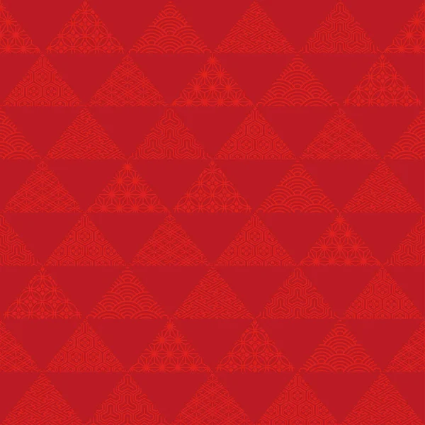 Fond triangle rouge avec design traditionnel japonais . — Image vectorielle