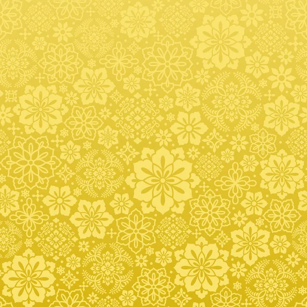 Kinesiska gyllene bakgrund med dekorativ blomma. — Stock vektor