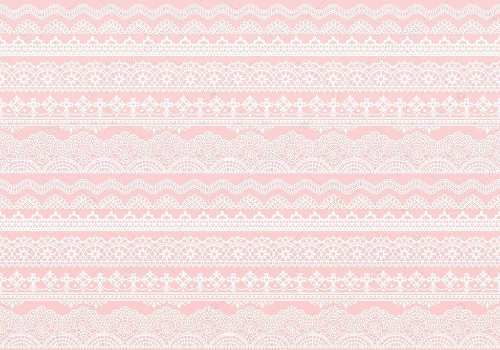 pink background of lace trims.